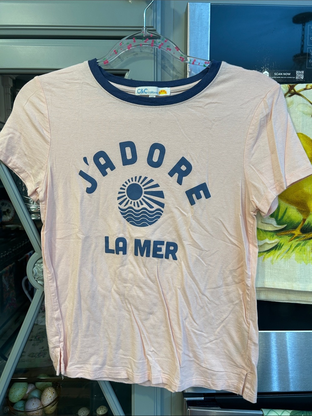 C&C California Pink Tee with French Graphic XS
